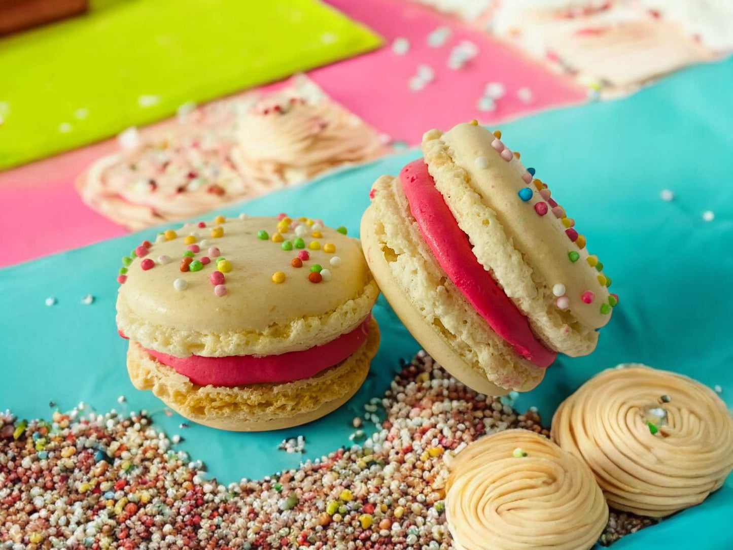 Macarons barbe a papa